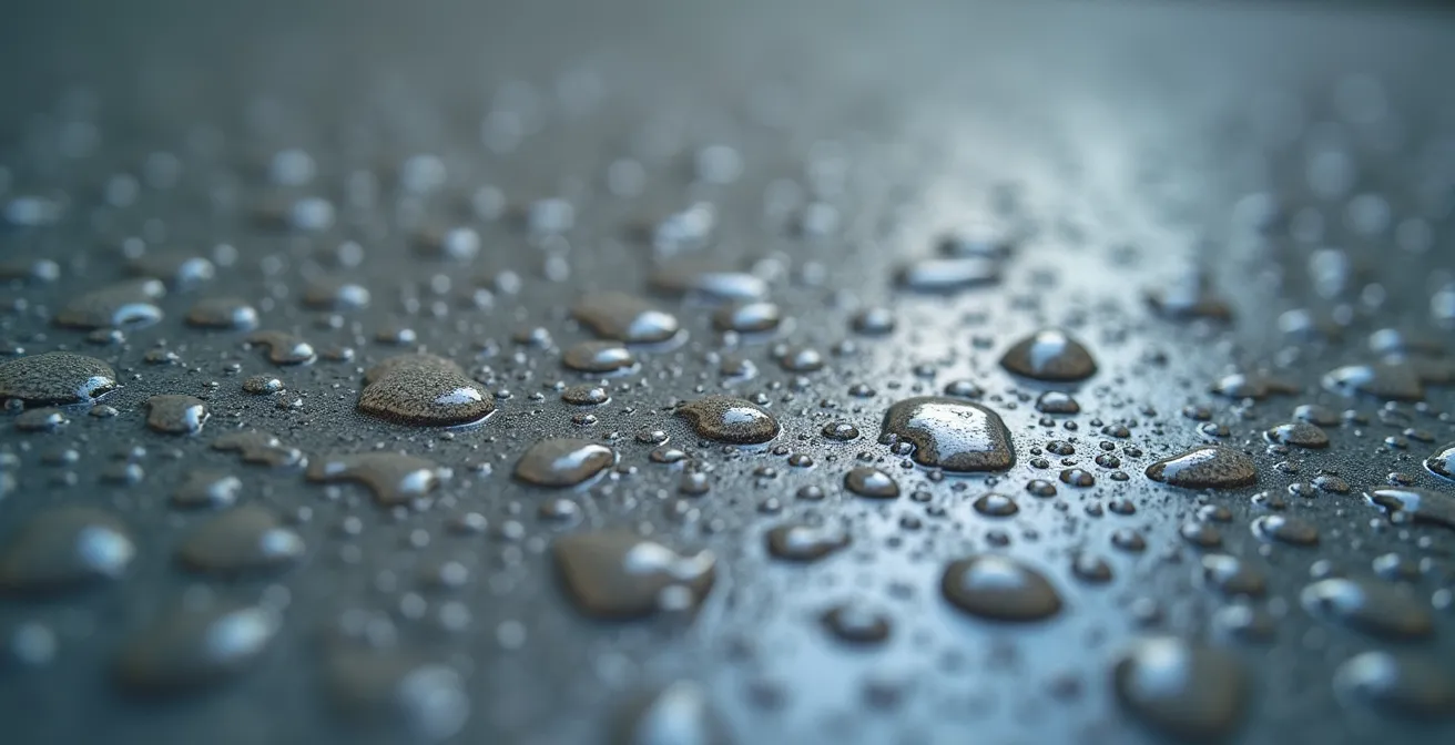 Vue microscopique de la cristallisation du béton pendant la cure