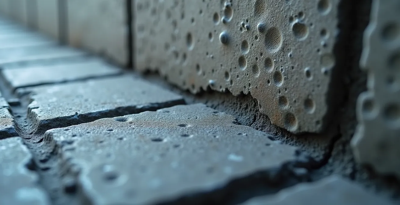Technicien utilisant un radar GPR pour scanner l'intérieur d'un mur de béton lors d'un diagnostic structurel
