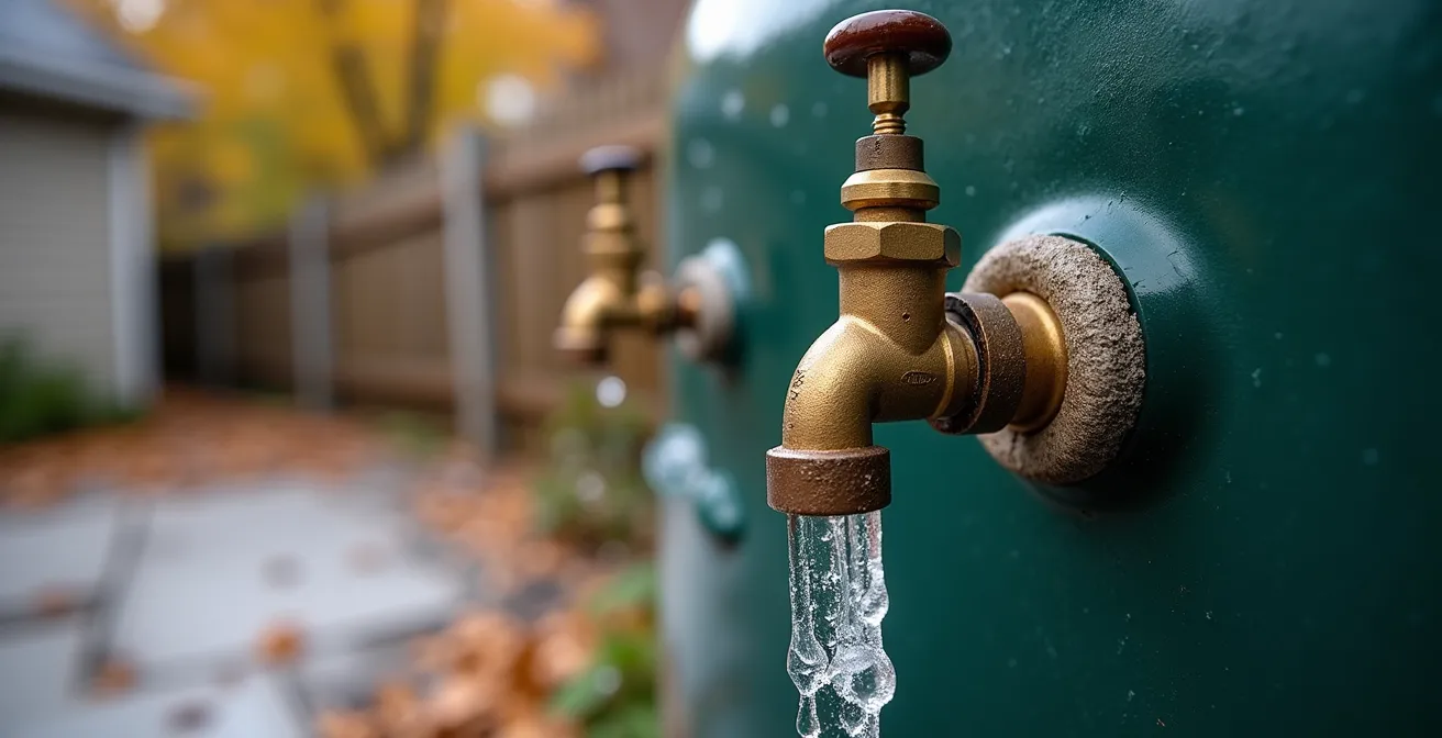 Installation d'un système de récupération d'eau avec protection hivernale sur une maison québécoise