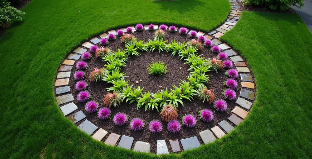 Jardin de pluie aménagé avec plantes indigènes du Québec captant les eaux de ruissellement