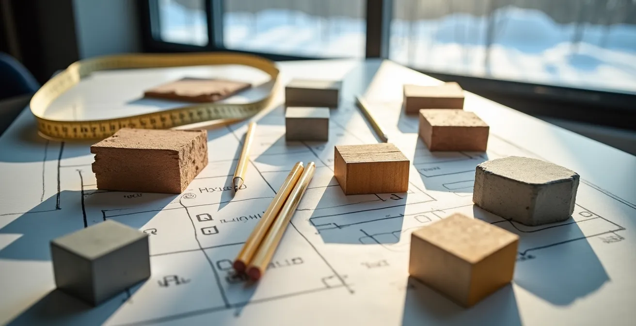 Tableau visuel illustrant une matrice de décision multicritères pour le choix des matériaux de construction