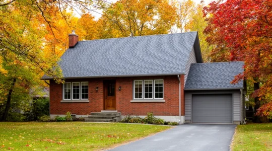 Résidence québécoise avec toiture de bardeaux architecturaux sur la Rive-Nord