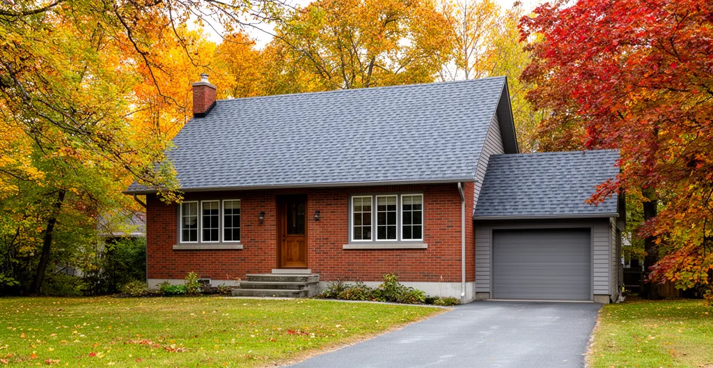Résidence québécoise avec toiture de bardeaux architecturaux sur la Rive-Nord